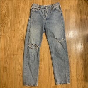 Agolde Light Blue Distressed Boyfriend Jeans